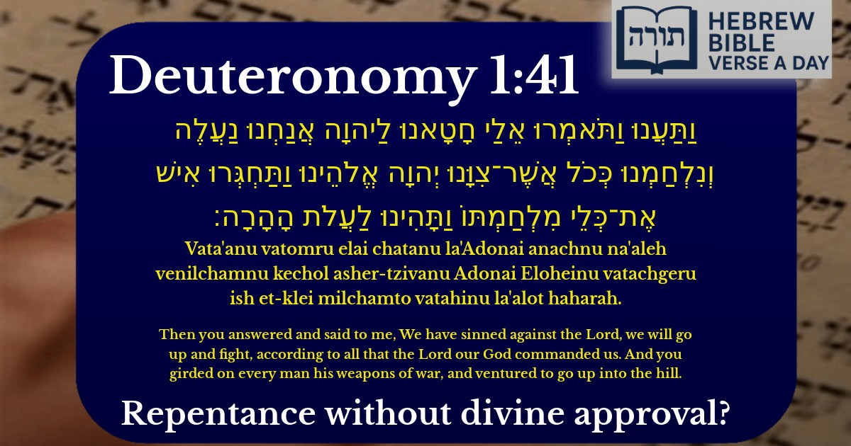 Deuteronomy 1:41 - דברים 1:41