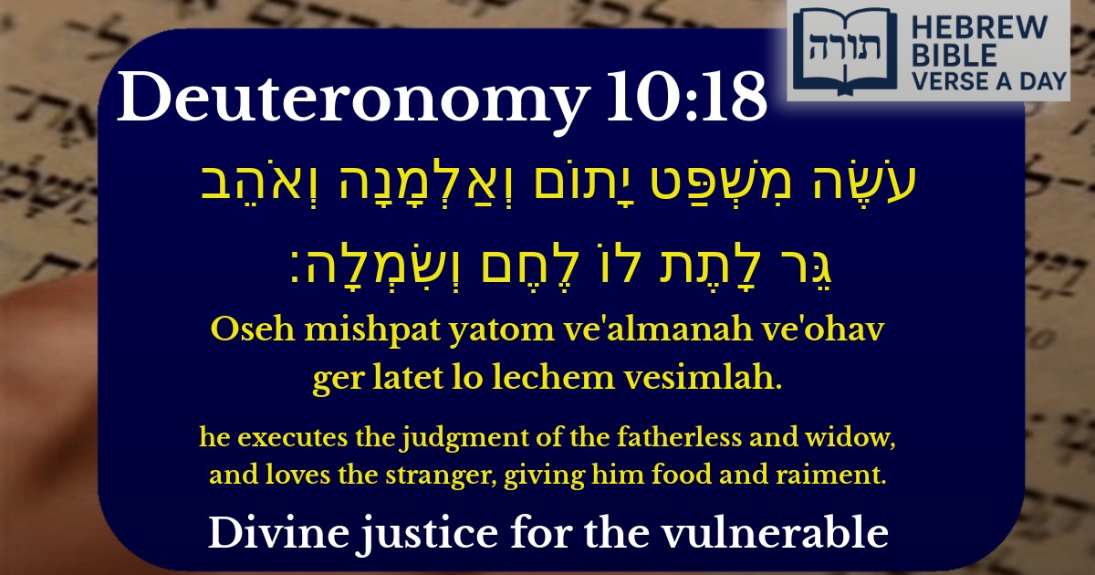 Deuteronomy 10:18 - דברים 10:18