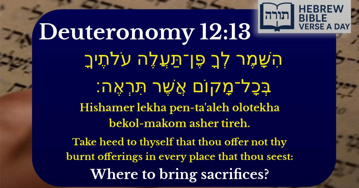 Deuteronomy 12:13 - דברים 12:13