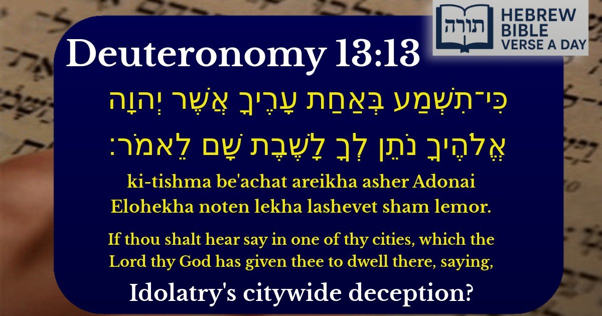 Deuteronomy 13:13 - דברים 13:13