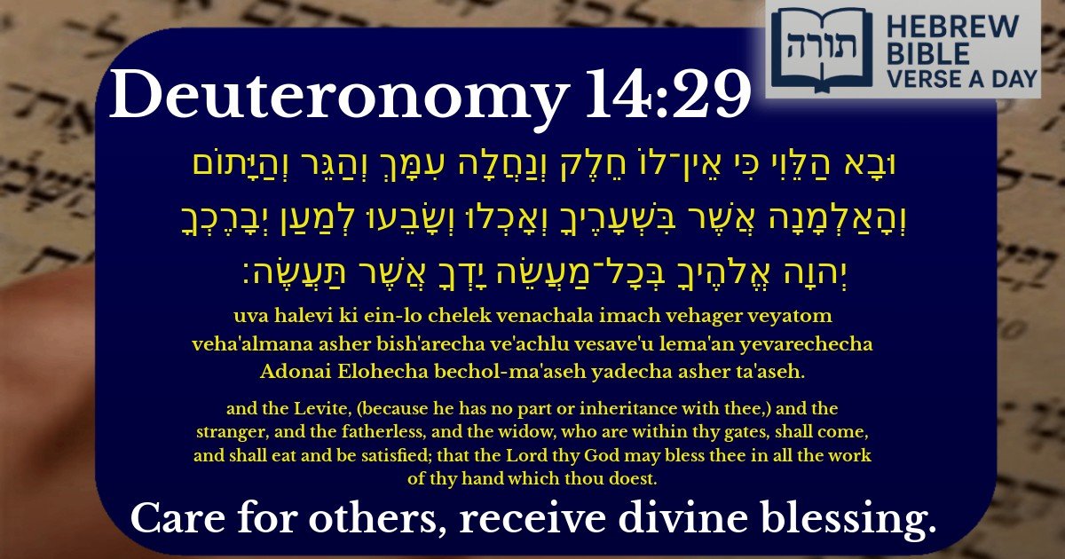 Deuteronomy 14:29 - דברים 14:29