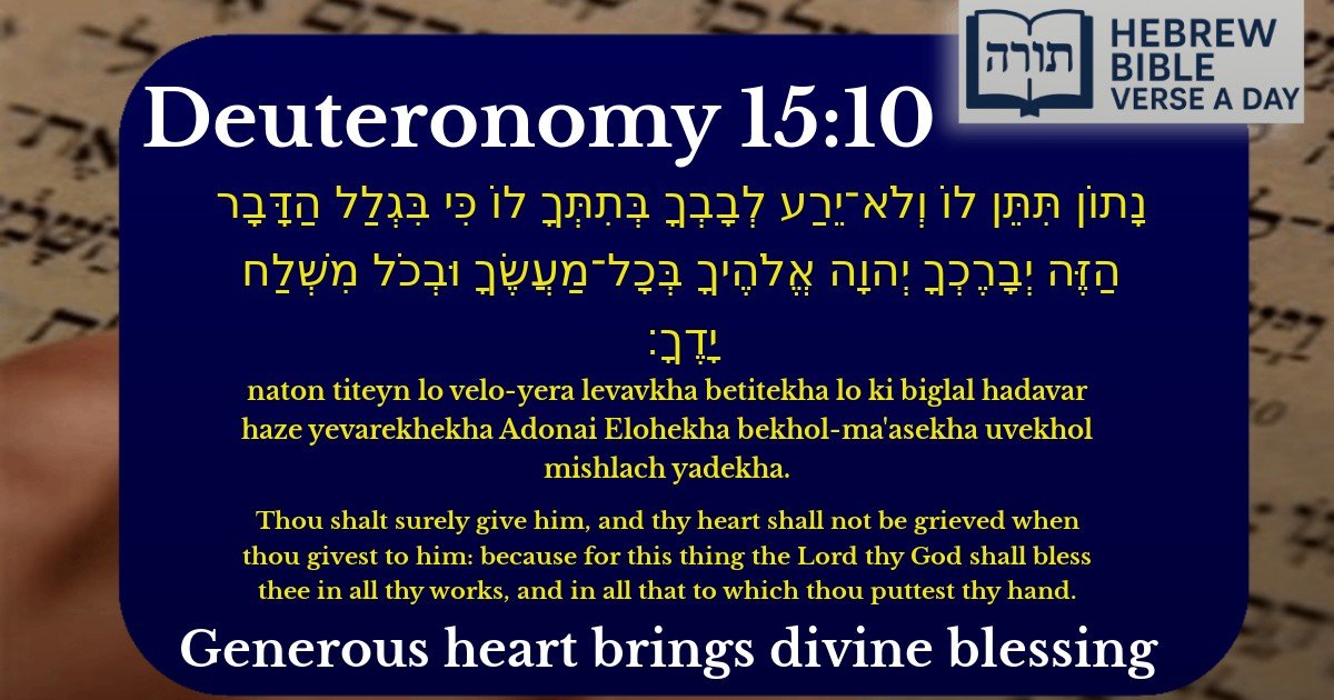 Deuteronomy 15:10 - דברים 15:10