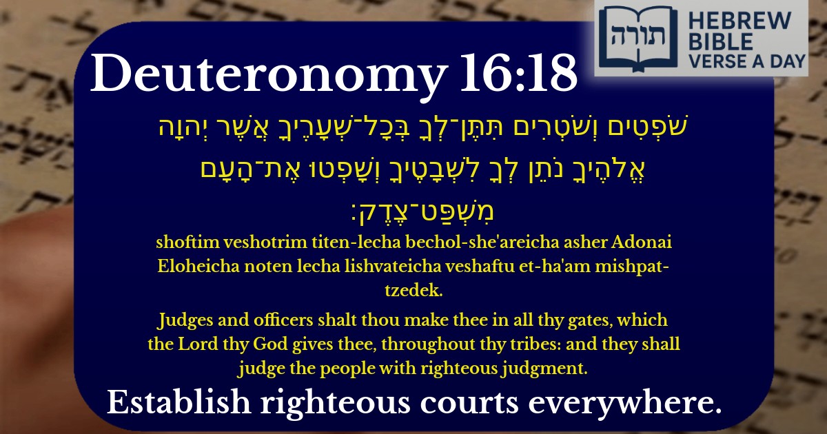 Deuteronomy 16:18 - דברים 16:18