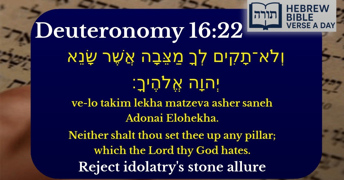 Deuteronomy 16:22 - דברים 16:22
