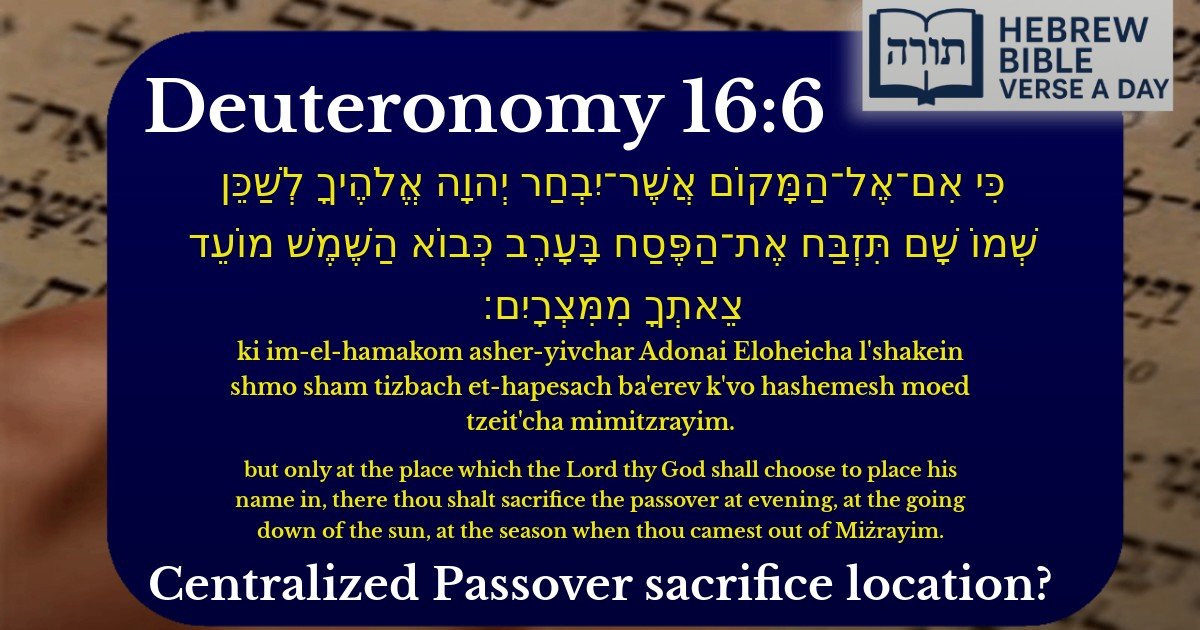 Deuteronomy 16:6 - דברים 16:6