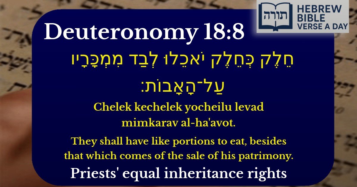 Deuteronomy 18:8 - דברים 18:8