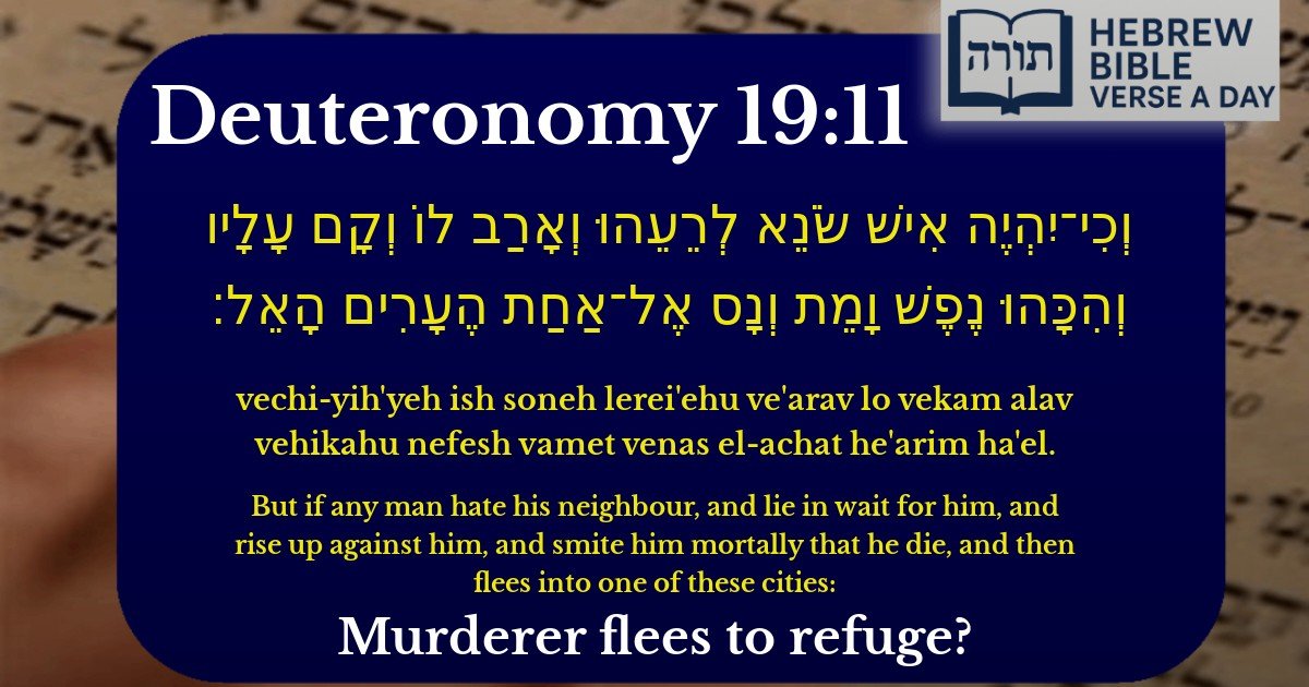 Deuteronomy 19:11 - דברים 19:11