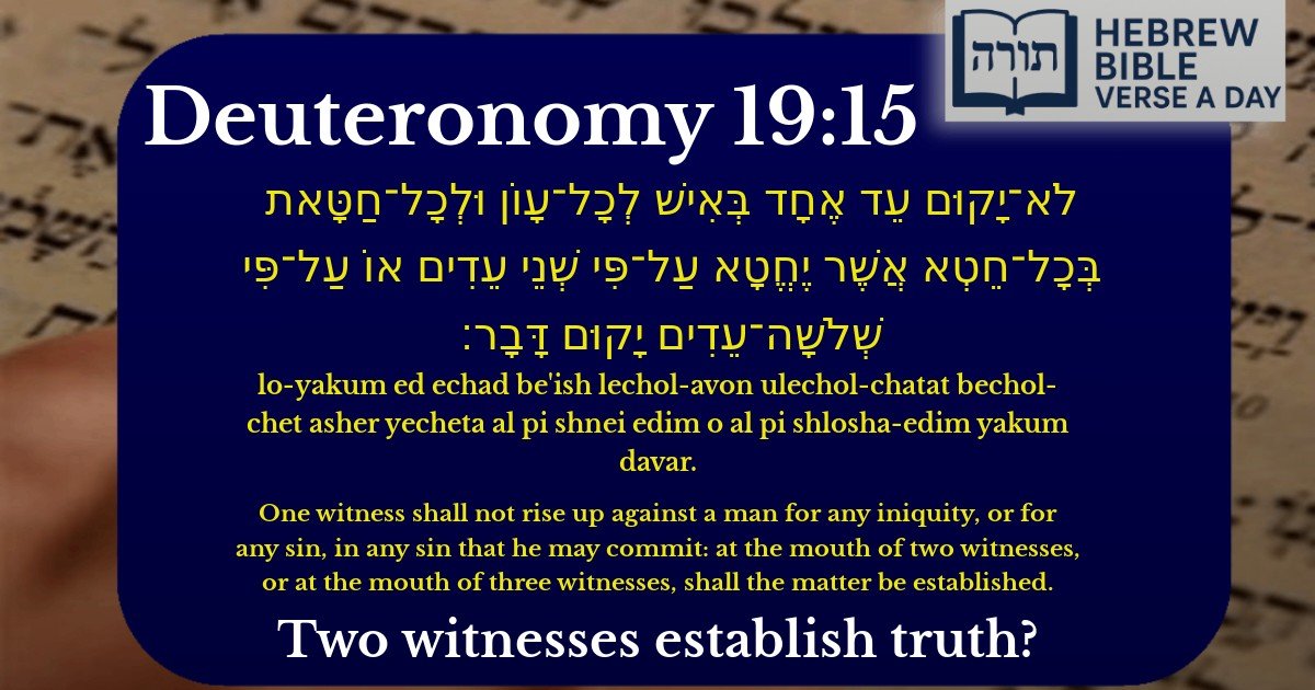 Deuteronomy 19:15 - דברים 19:15