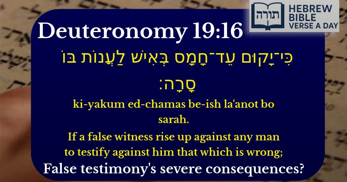 Deuteronomy 19:16 - דברים 19:16