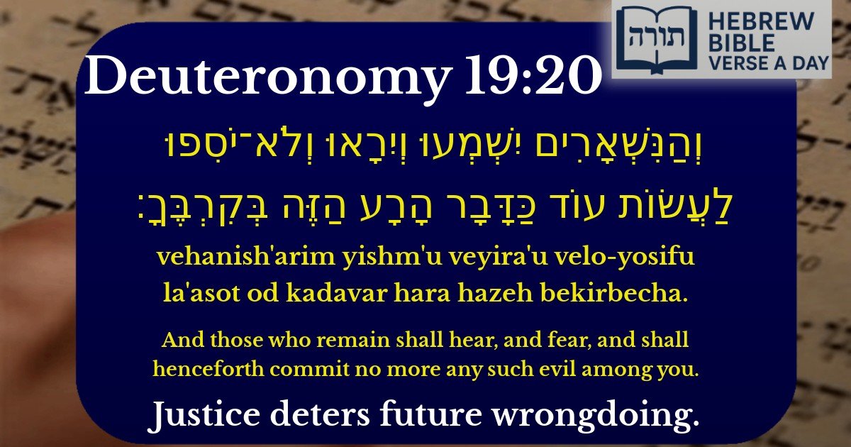 Deuteronomy 19:20 - דברים 19:20