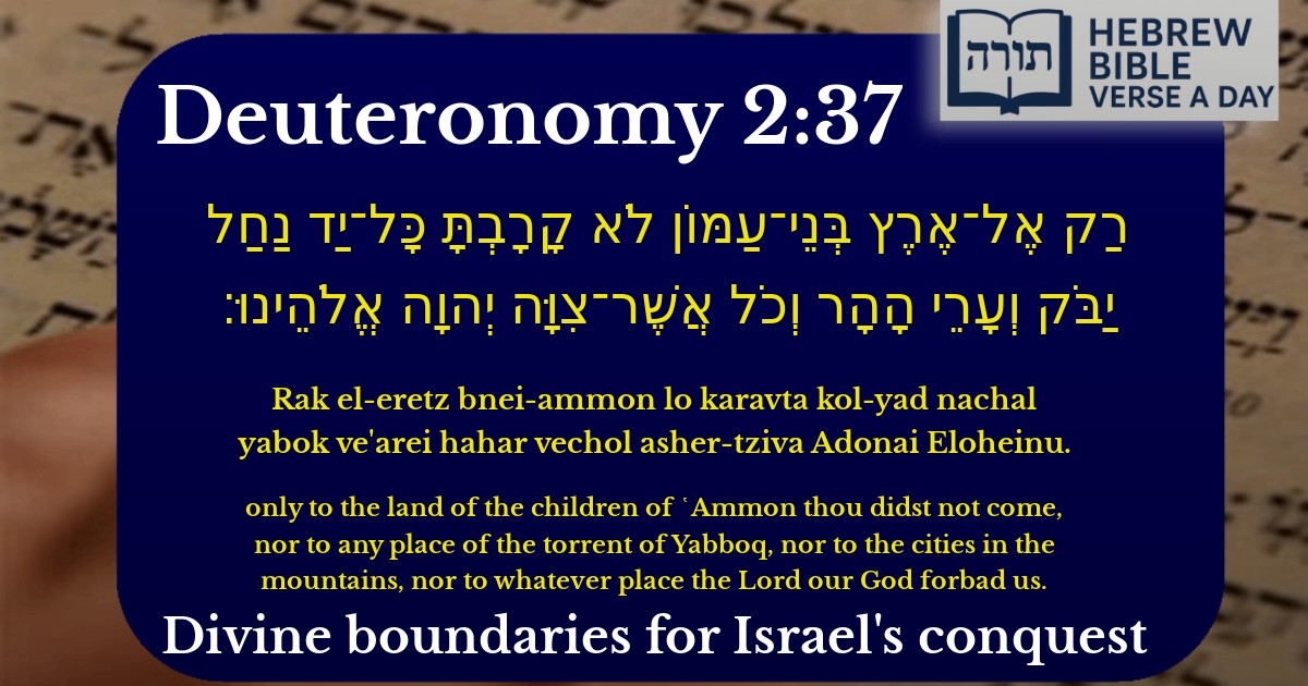 Deuteronomy 2:37 - דברים 2:37