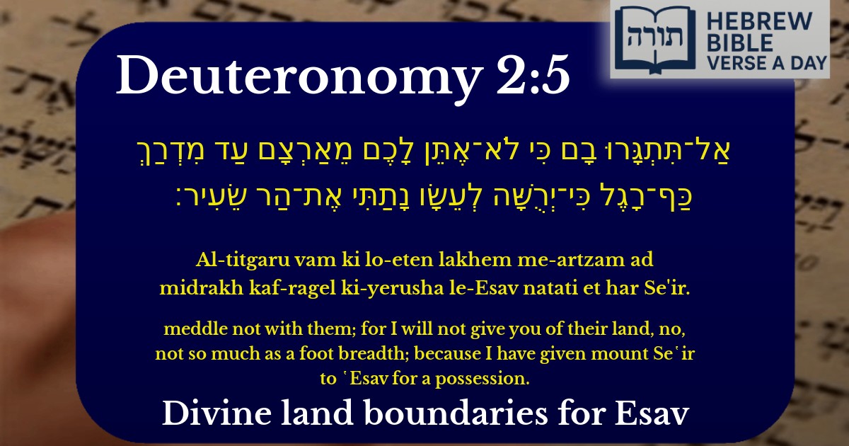 Deuteronomy 2:5 - דברים 2:5