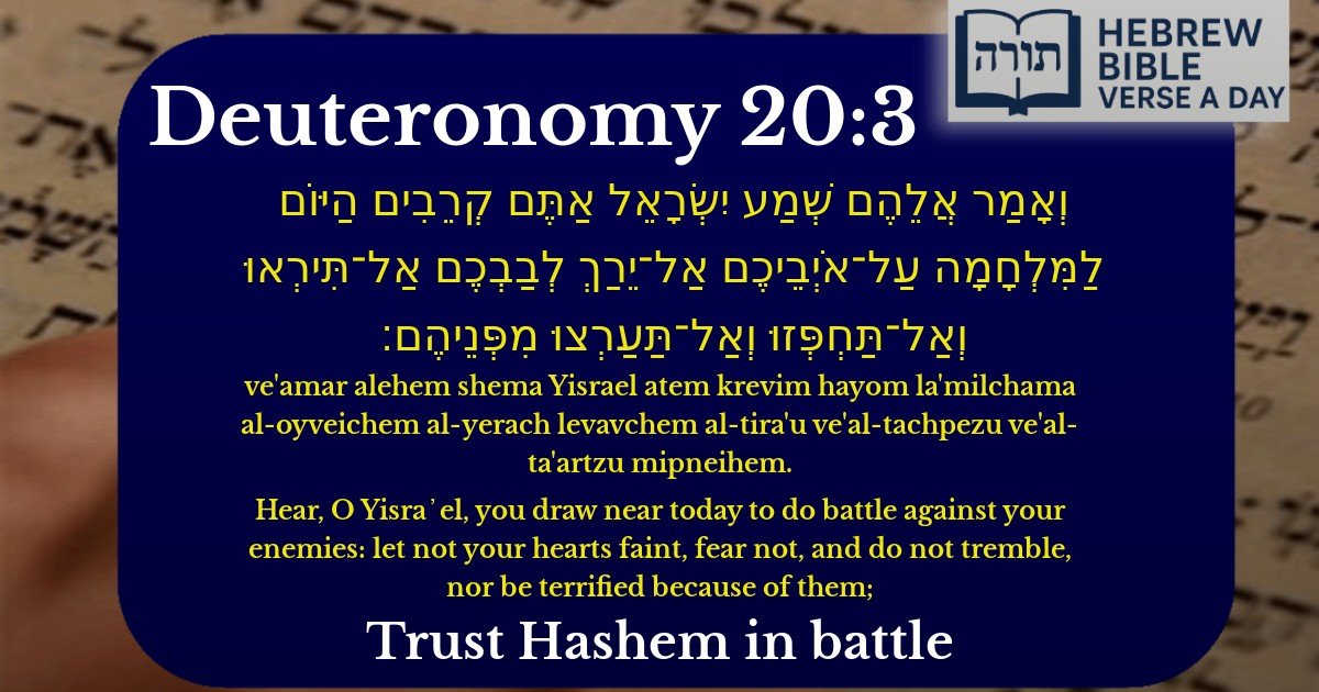 Deuteronomy 20:3 - דברים 20:3