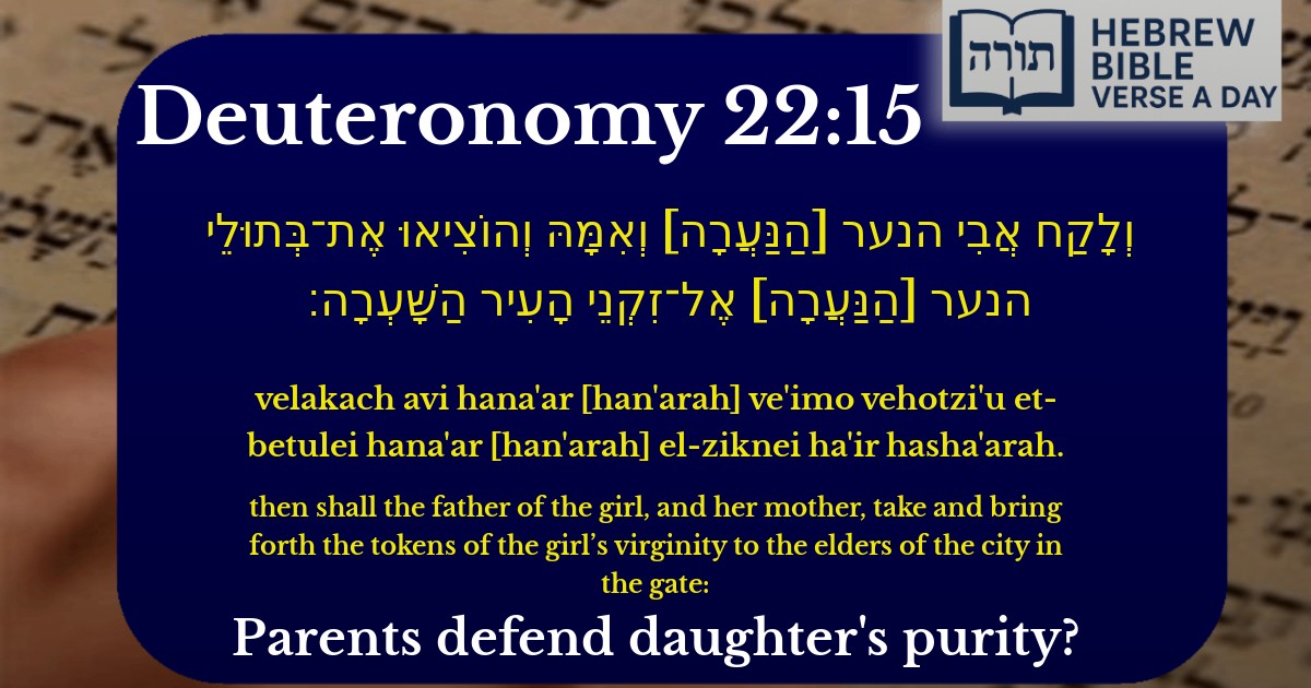 Deuteronomy 22:15 - דברים 22:15