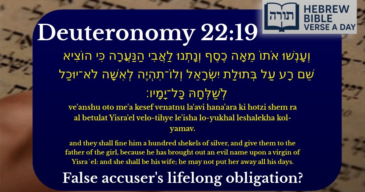 Deuteronomy 22:19 - דברים 22:19