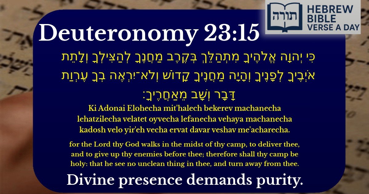 Deuteronomy 23:15 - דברים 23:15