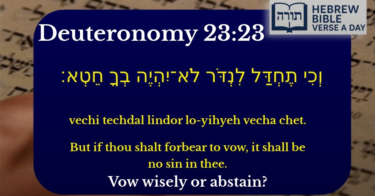 Deuteronomy 23:23 - דברים 23:23