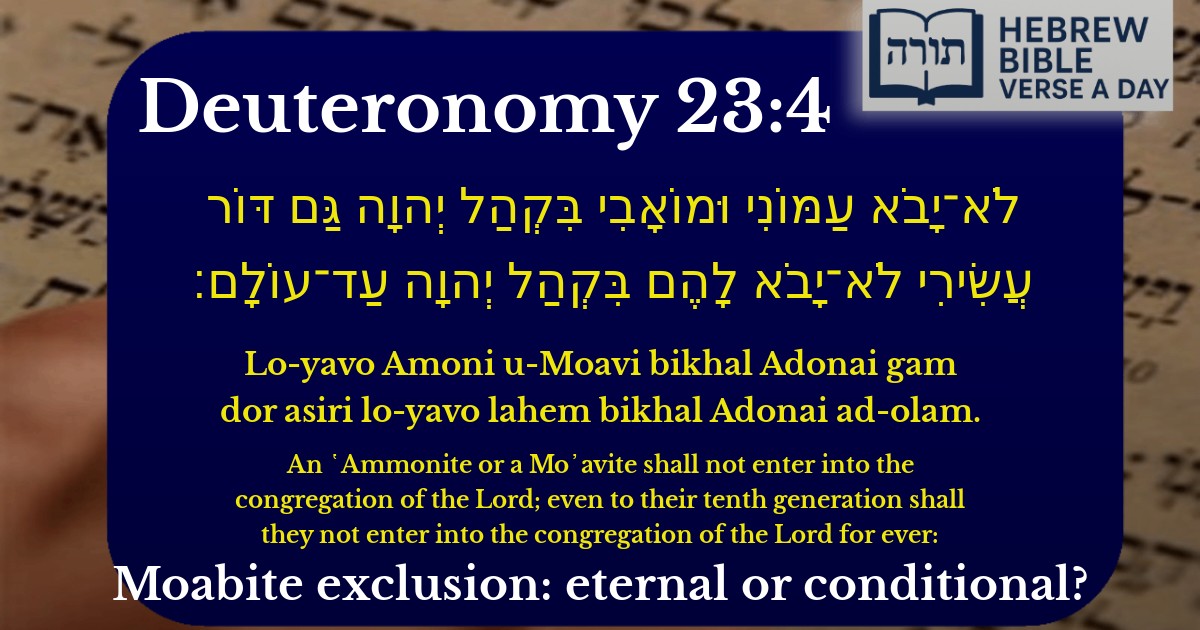 Deuteronomy 23:4 - דברים 23:4