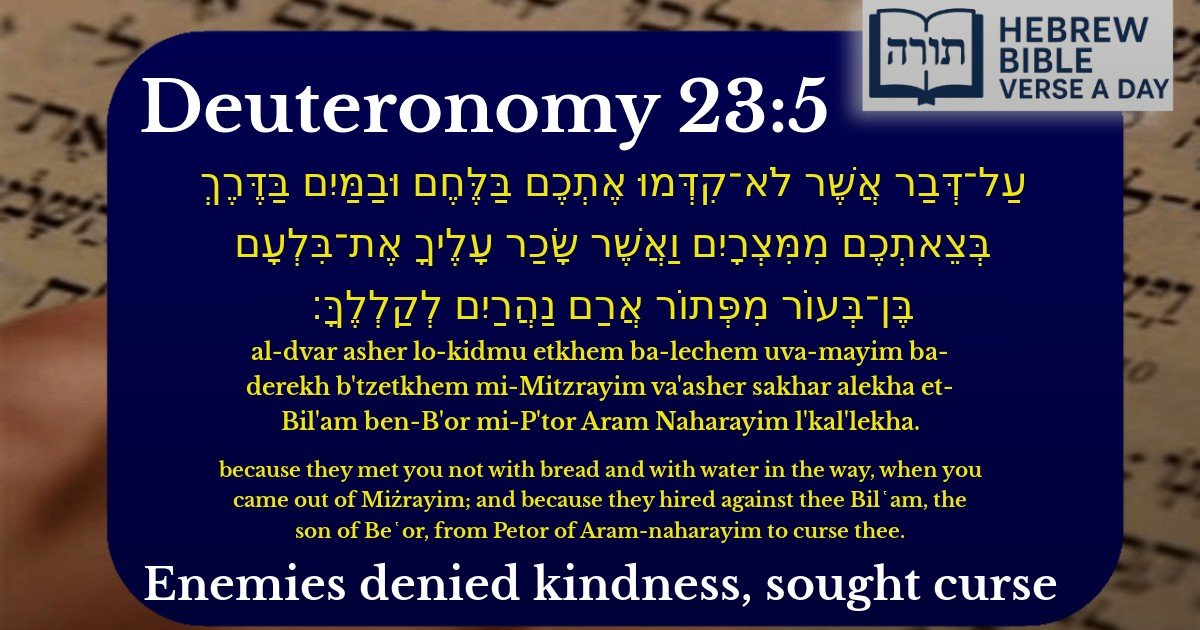 Deuteronomy 23:5 - דברים 23:5