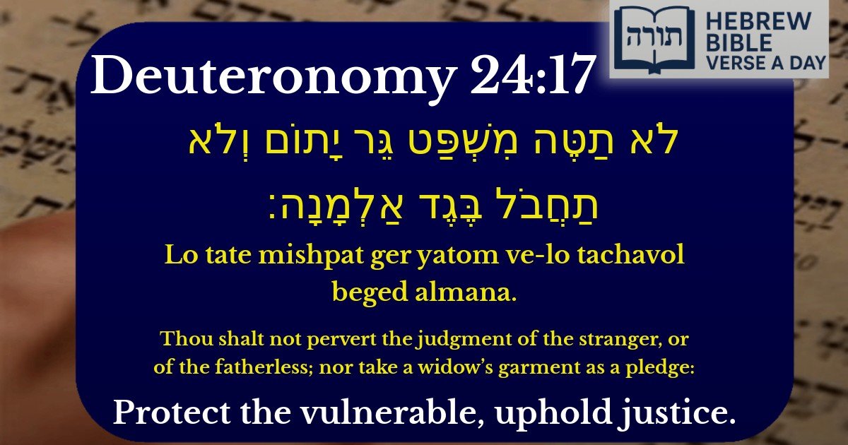 Deuteronomy 24:17 - דברים 24:17