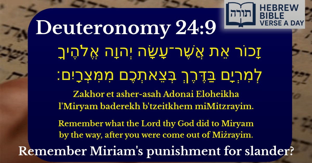 Deuteronomy 24:9 - דברים 24:9