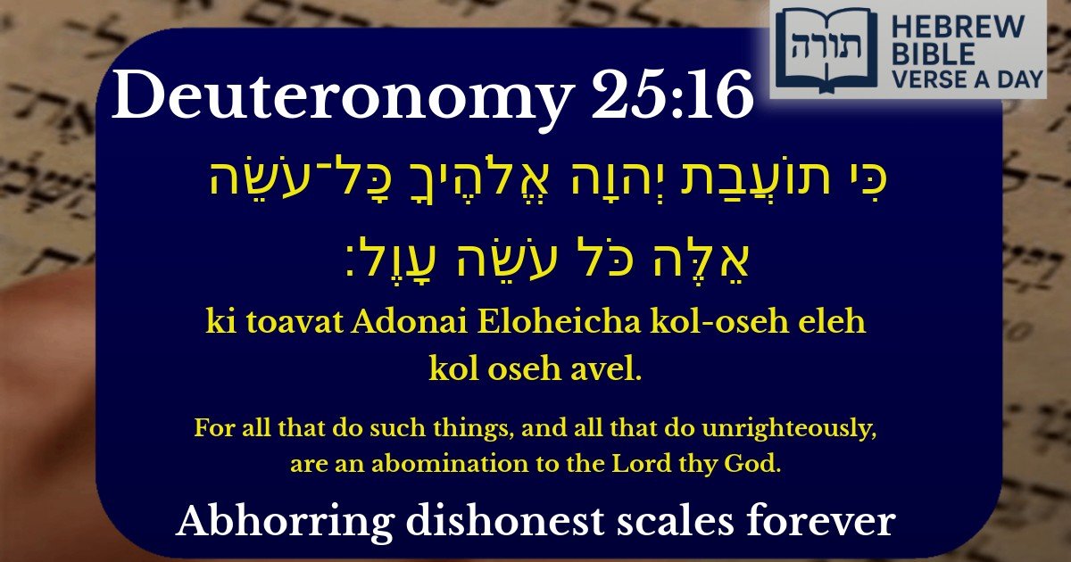 Deuteronomy 25:16 - דברים 25:16