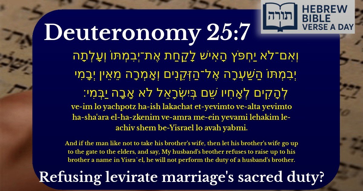 Deuteronomy 25:7 - דברים 25:7