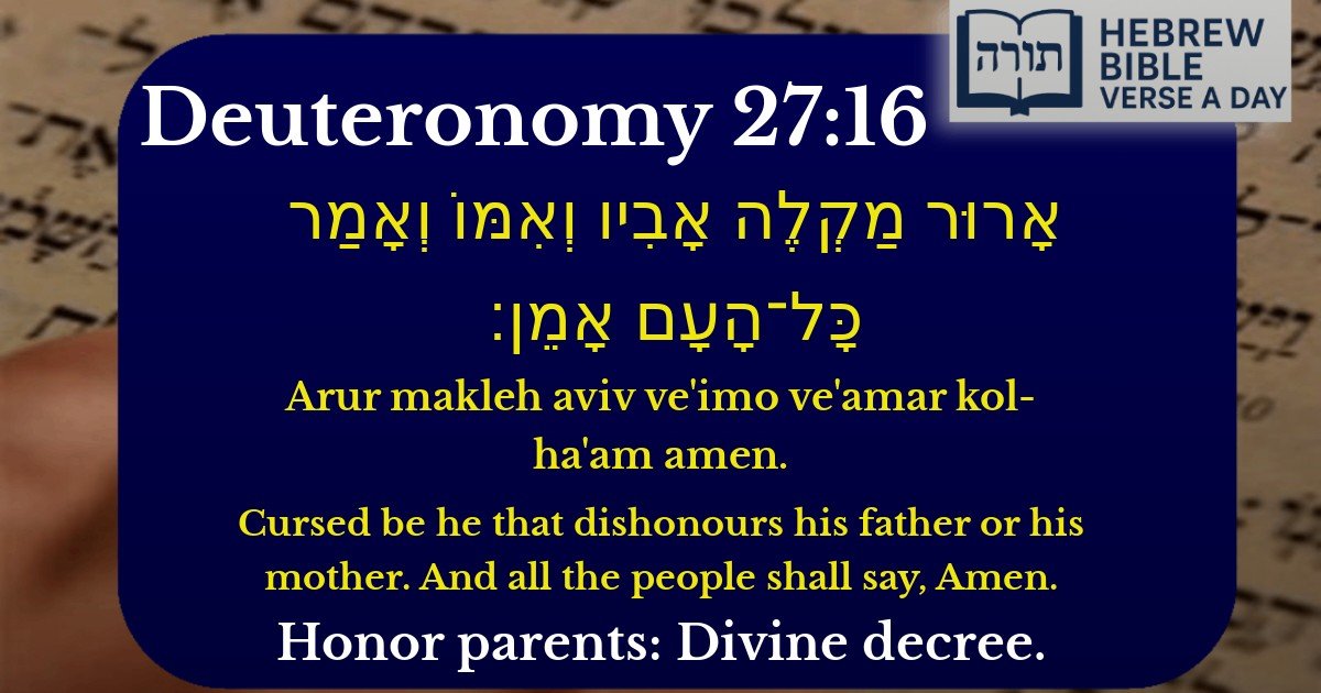 Deuteronomy 27:16 - דברים 27:16