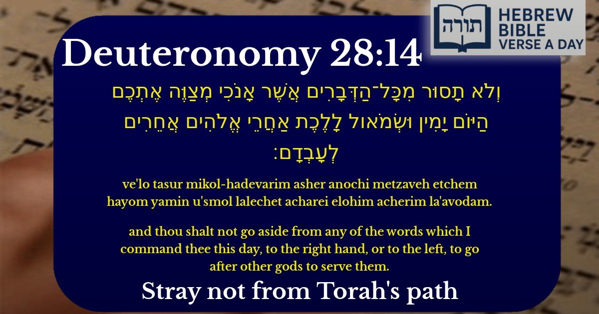 Deuteronomy 28:14 - דברים 28:14