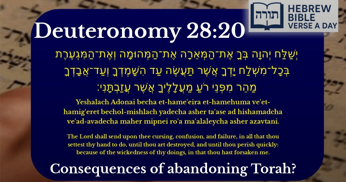 Deuteronomy 28:20 - דברים 28:20