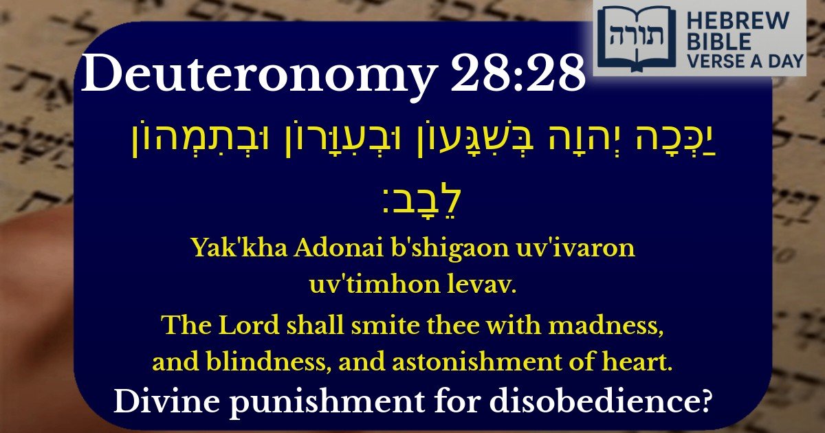 Deuteronomy 28:28 - דברים 28:28