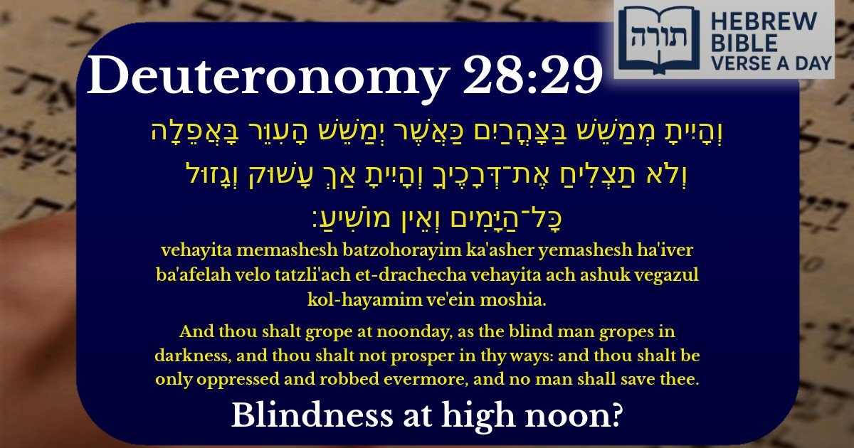 Deuteronomy 28:29 - דברים 28:29
