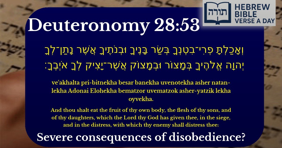 Deuteronomy 28:53 - דברים 28:53
