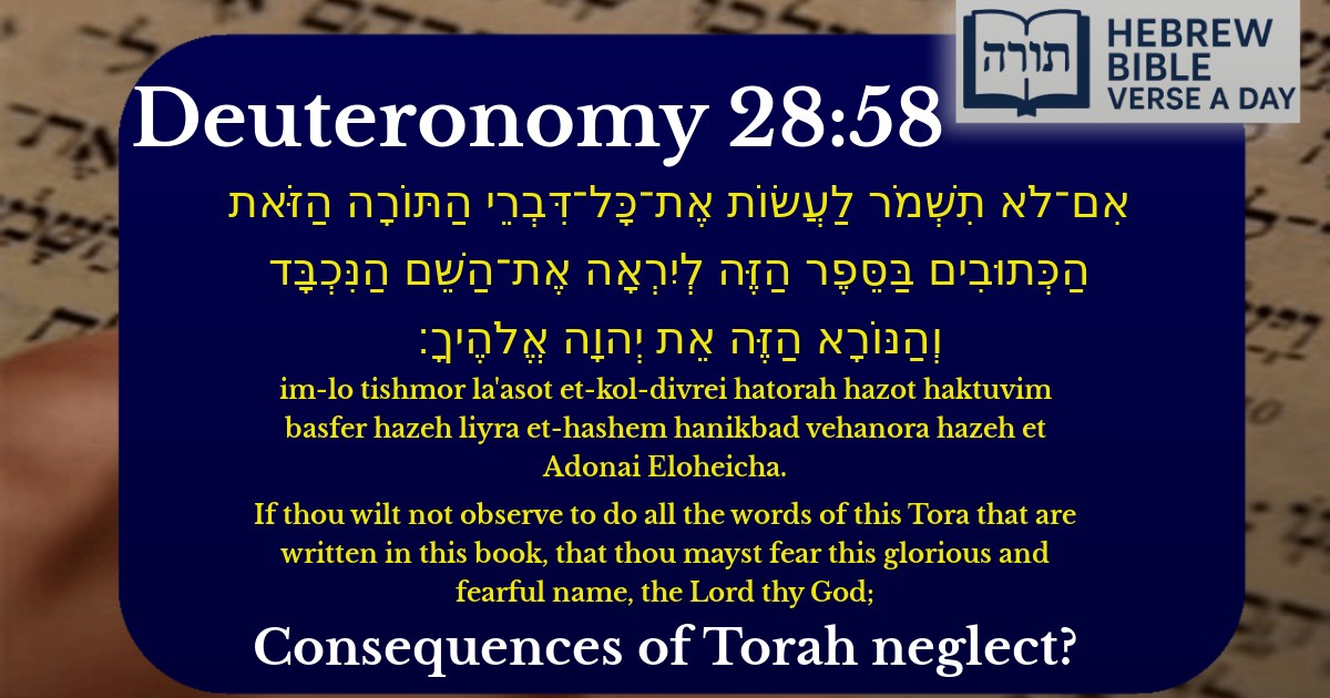 Deuteronomy 28:58 - דברים 28:58