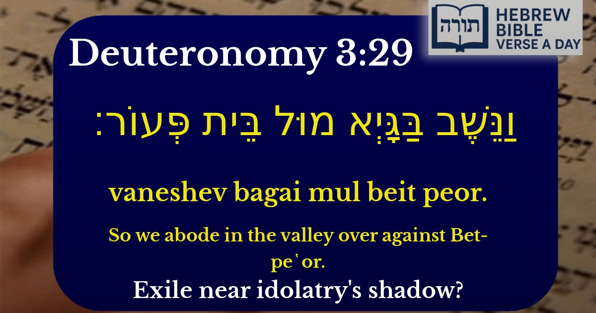 Deuteronomy 3:29 - דברים 3:29
