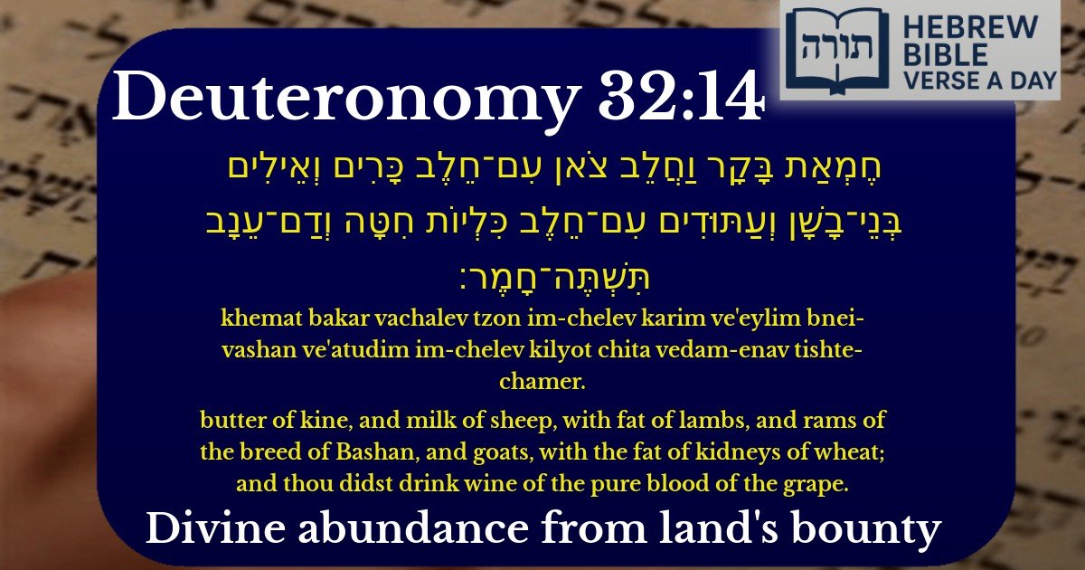 Deuteronomy 32:14 - דברים 32:14