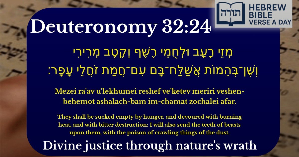 Deuteronomy 32:24 - דברים 32:24