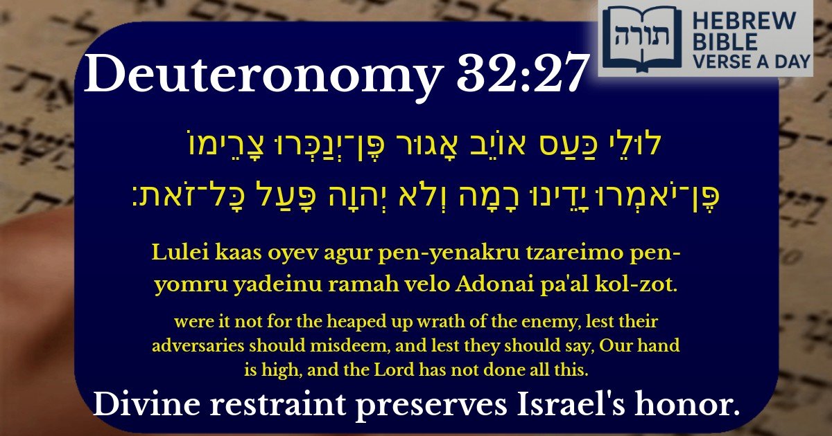 Deuteronomy 32:27 - דברים 32:27