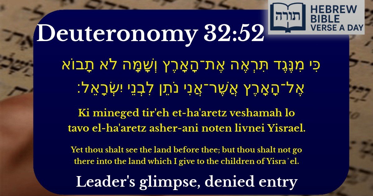 Deuteronomy 32:52 - דברים 32:52