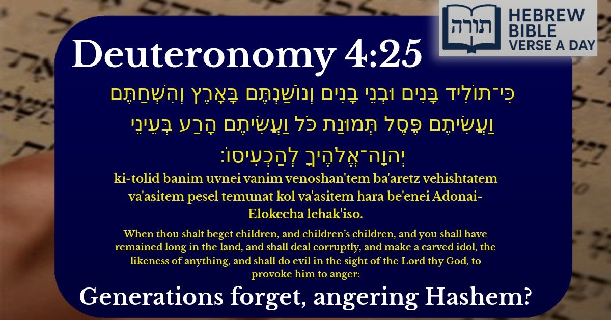 Deuteronomy 4:25 - דברים 4:25