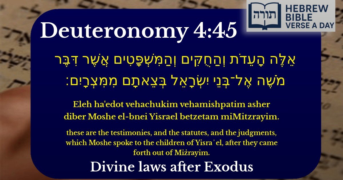 Deuteronomy 4:45 - דברים 4:45
