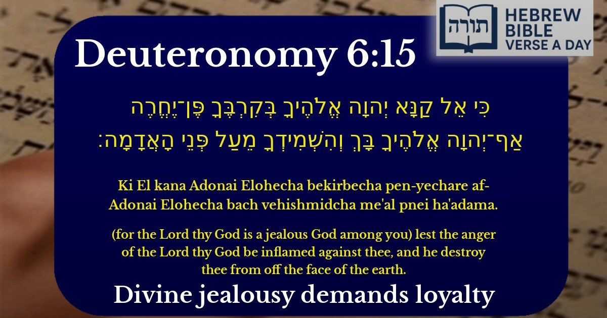 Deuteronomy 6:15 - דברים 6:15