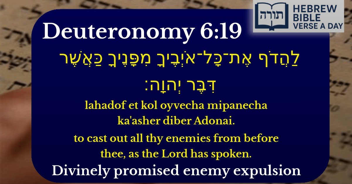Deuteronomy 6:19 - דברים 6:19