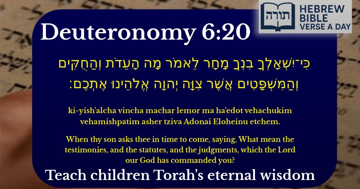 Deuteronomy 6:20 - דברים 6:20