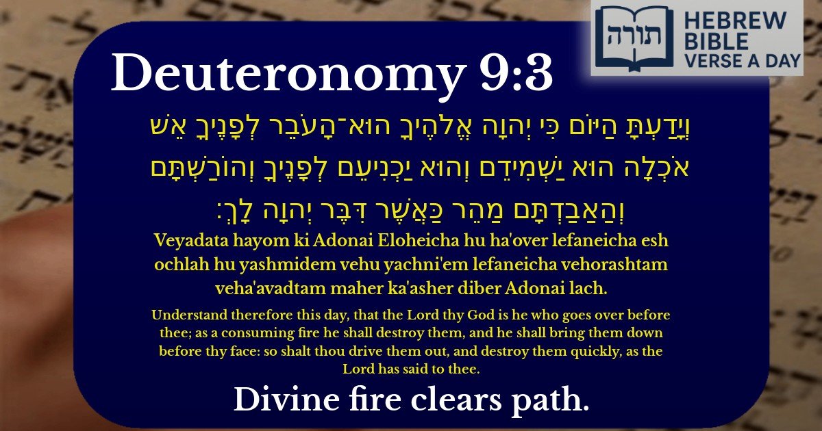 Deuteronomy 9:3 - דברים 9:3