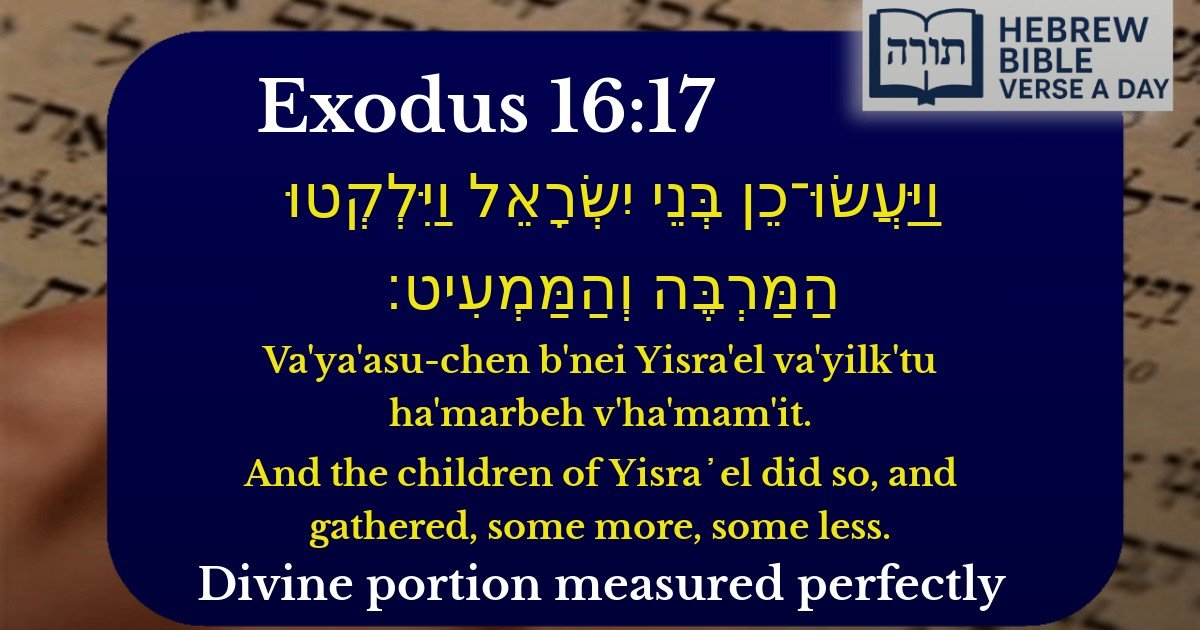 Exodus 16:17 - שמות 16:17