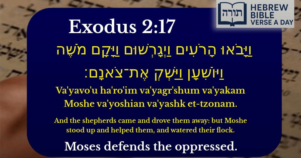 Exodus 2:17 - שמות 2:17
