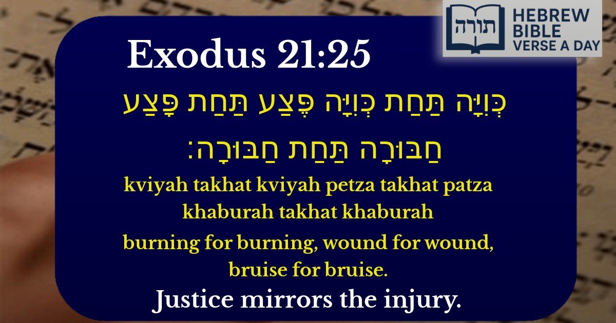 Exodus 21:25 - שמות 21:25