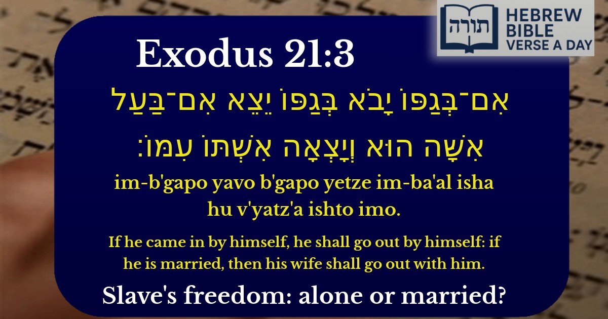Exodus 21:3 - שמות 21:3