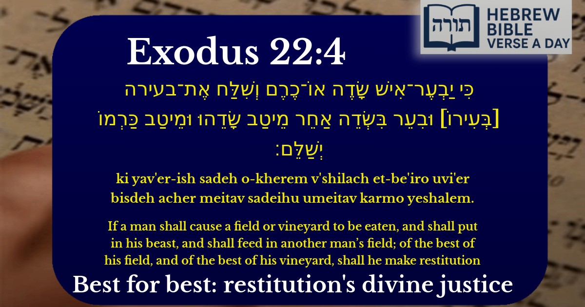Exodus 22:4 - שמות 22:4